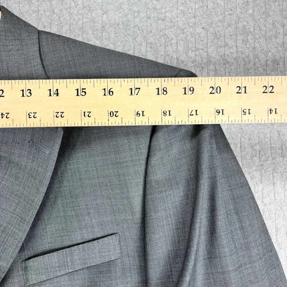 Peter Millar Suit Jacket Blazer Mens 46R Gray Pure Virgin Wool Two Button Blazer